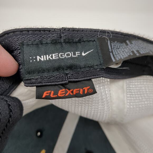 H Logo Fitted Trucker Hat Black Large Embroidered Mesh Back Flexfit Nike Golf - Picture 9 of 10